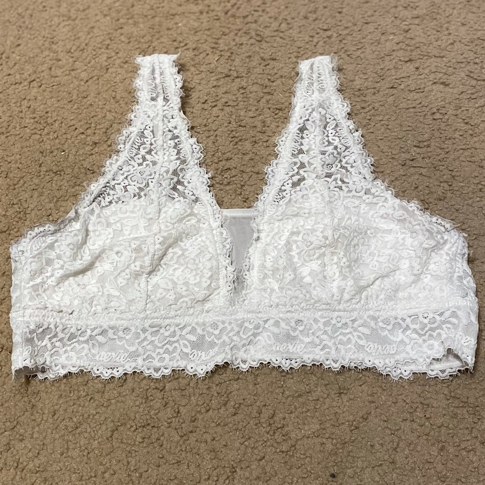 Aerie Eyelash Lace Plunge Bralette